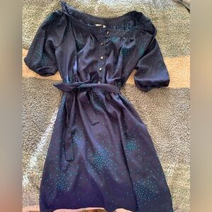 Navy button up dress